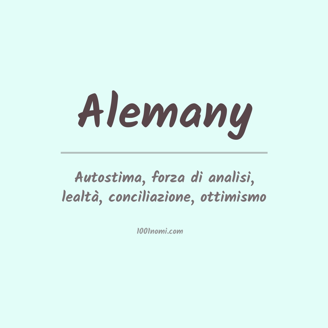 Significato del nome Alemany