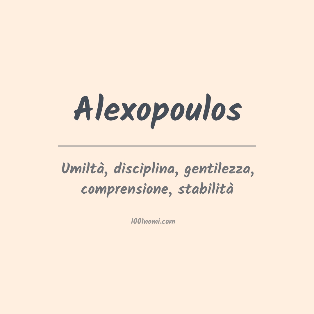 Significato del nome Alexopoulos