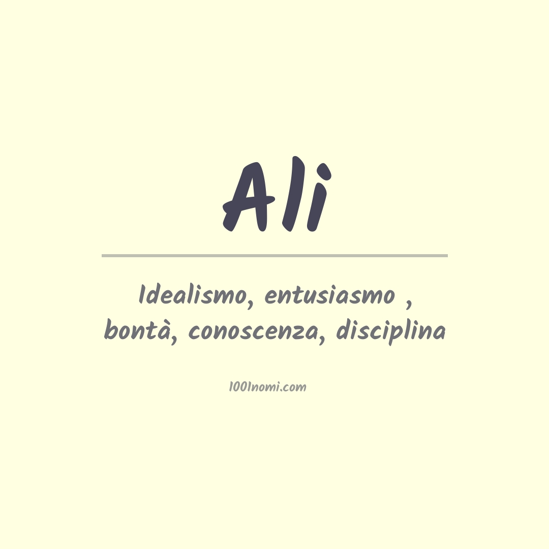 Significato del nome Ali