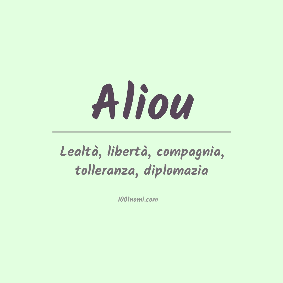 Significato del nome Aliou