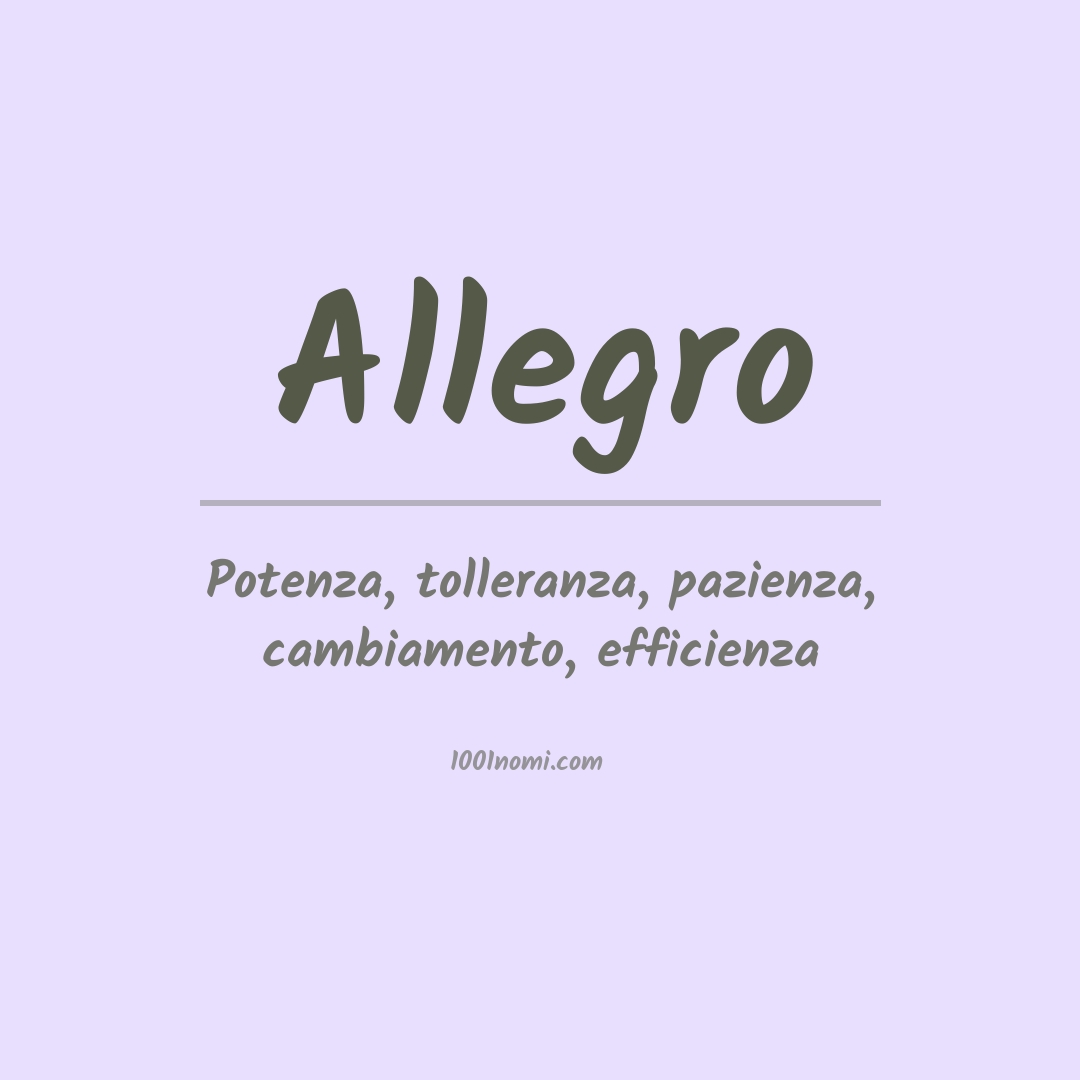 Significato del nome Allegro