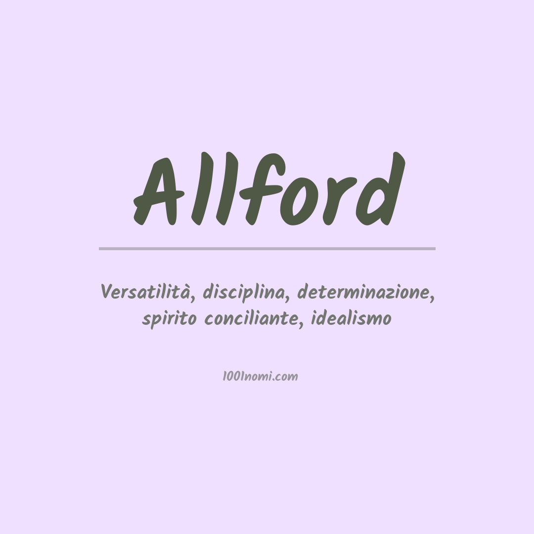 Significato del nome Allford