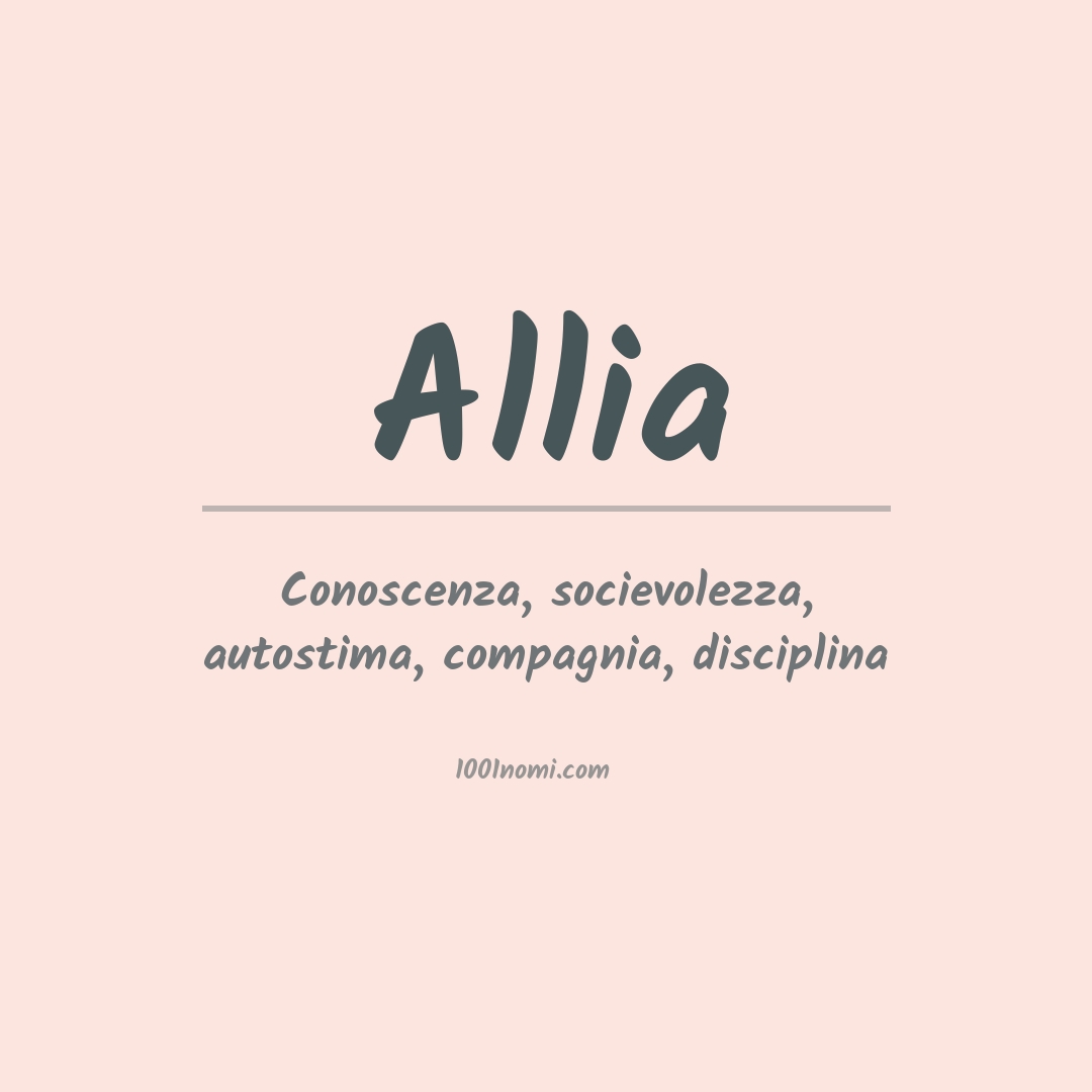 Significato del nome Allia