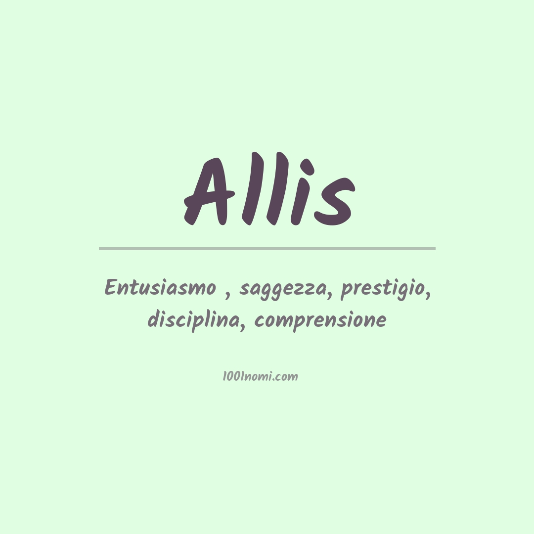 Significato del nome Allis