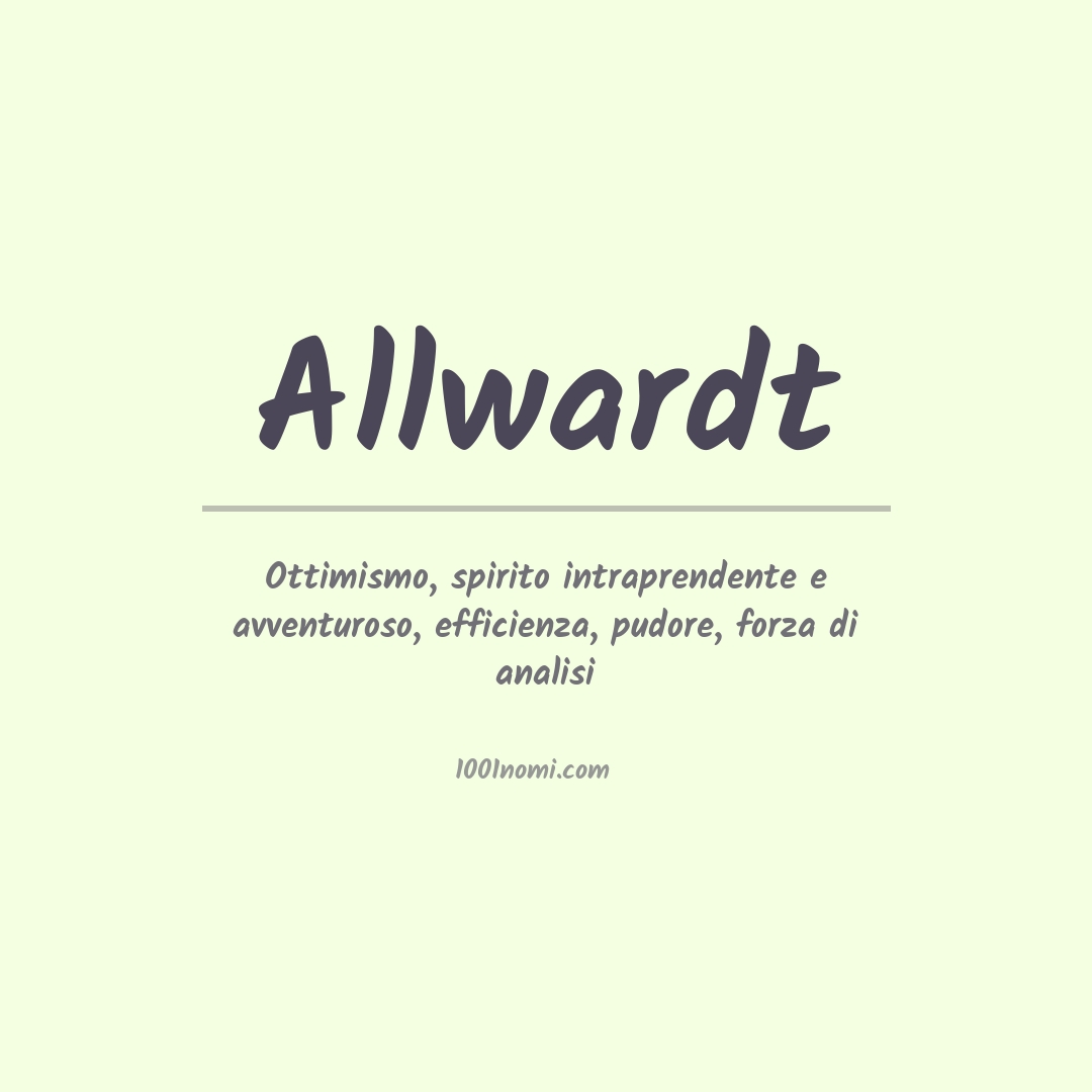 Significato del nome Allwardt