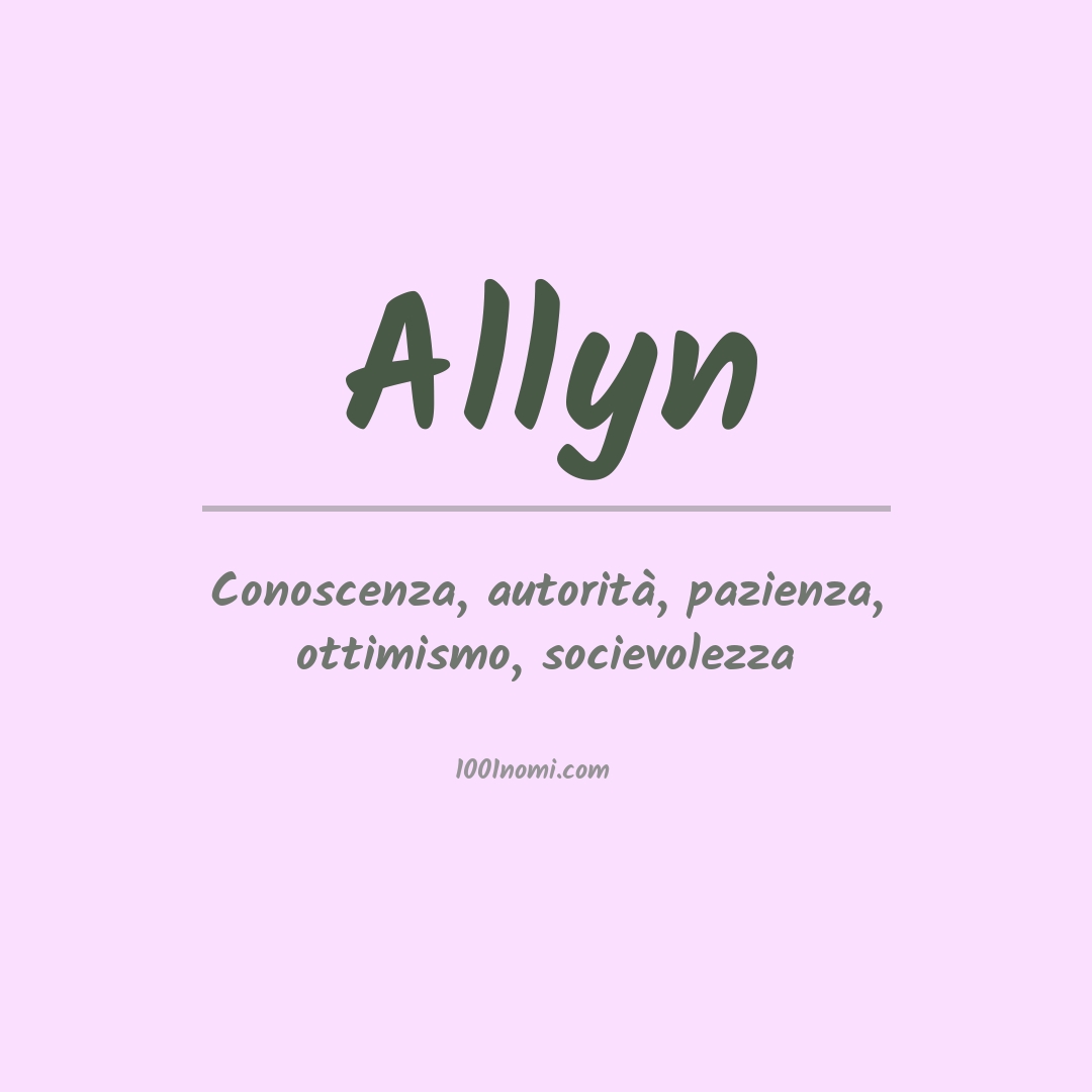 Significato del nome Allyn