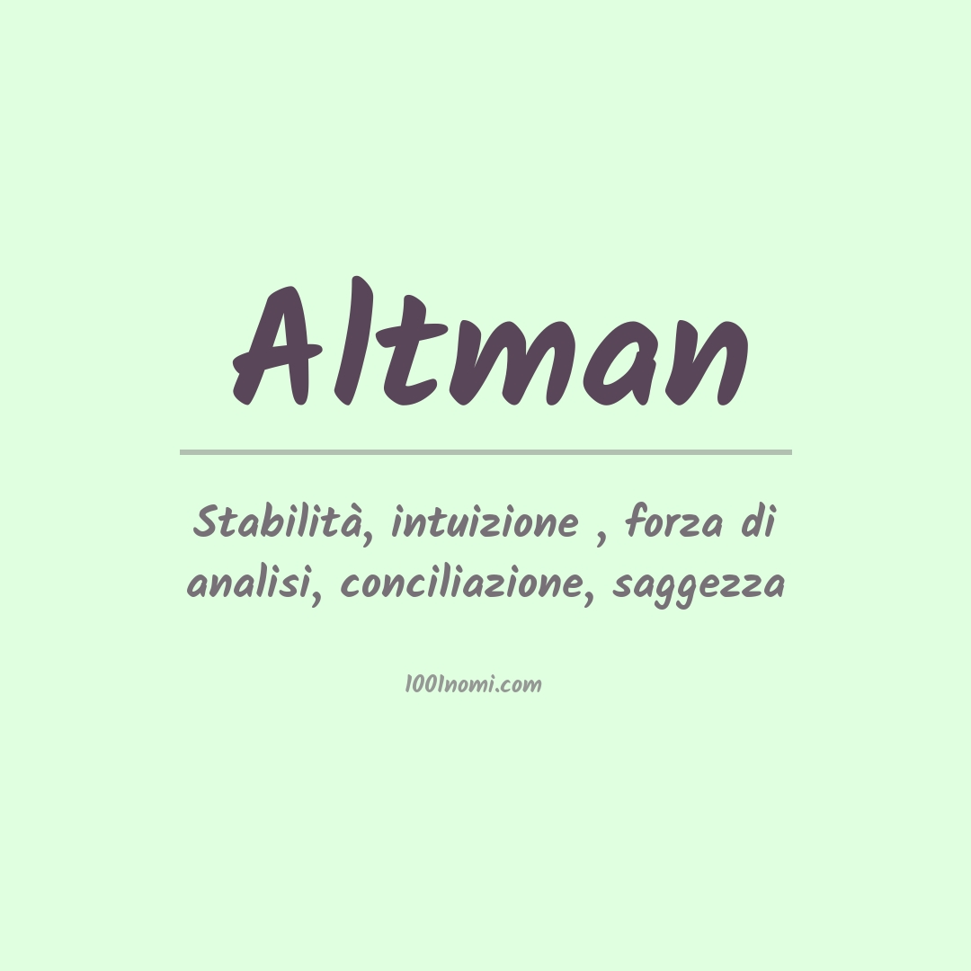 Significato del nome Altman