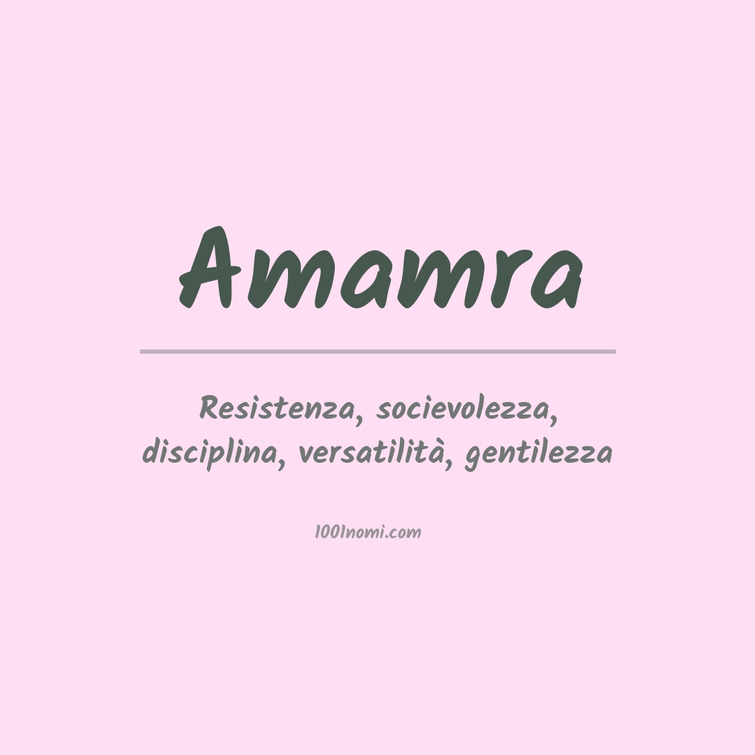 Significato del nome Amamra