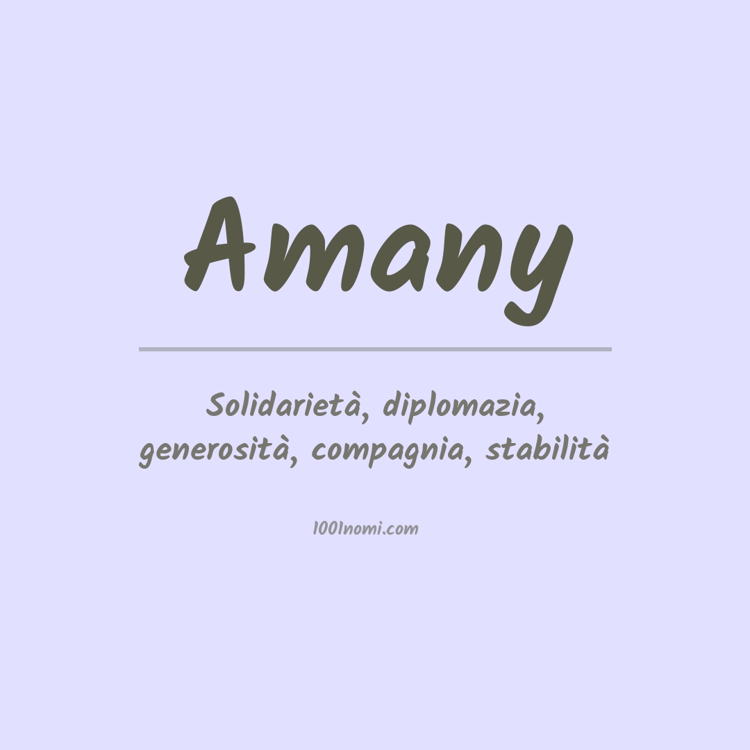 Significato del nome Amany