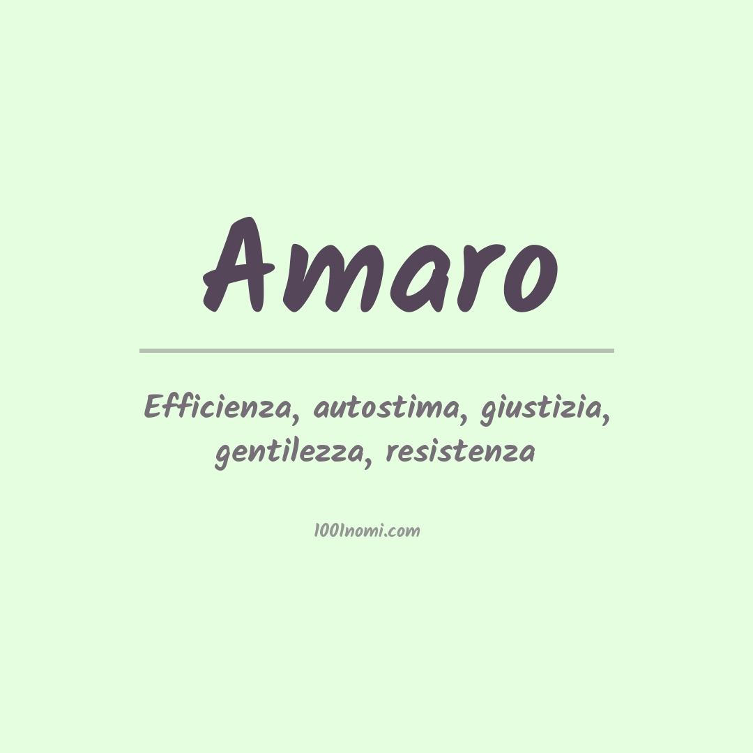 Significato del nome Amaro