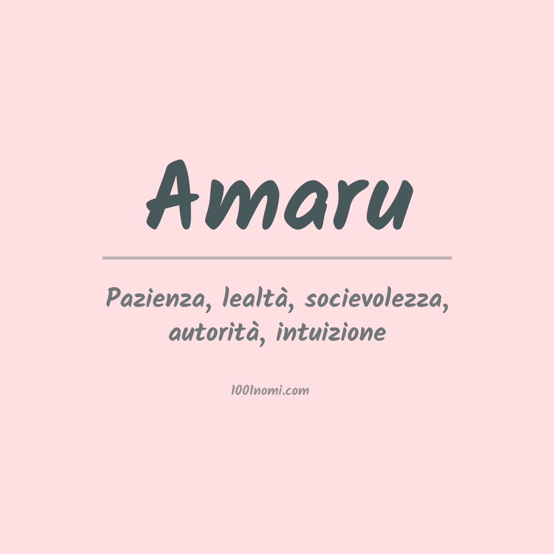 Significato del nome Amaru