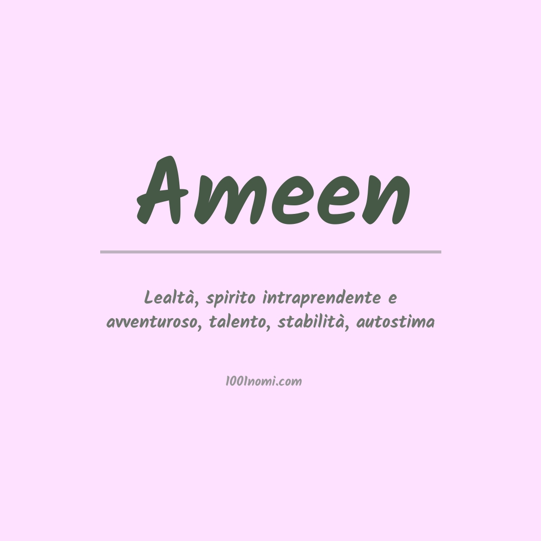 Significato del nome Ameen