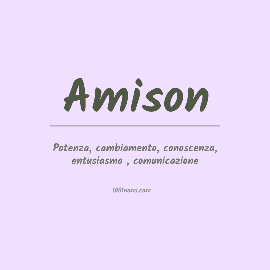 Significato del nome Amison