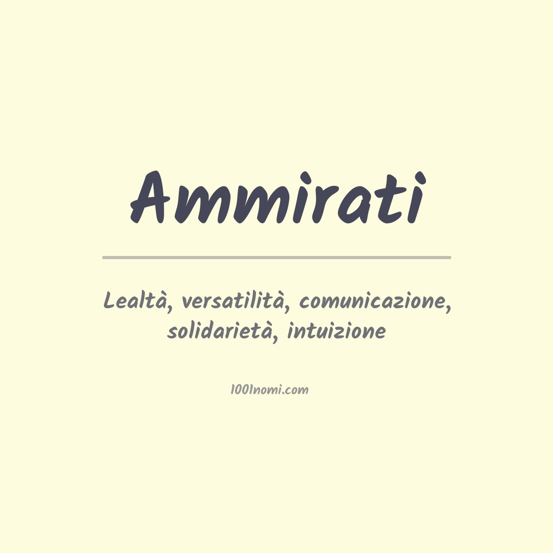 Significato del nome Ammirati Significato del nome Ammirati