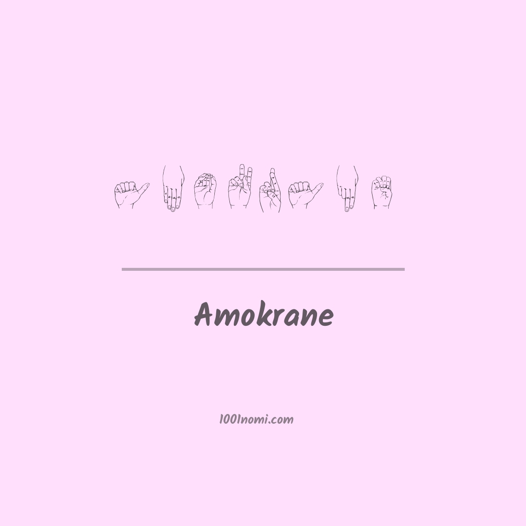 Amokrane nella lingua dei segni Amokrane nella lingua dei segni