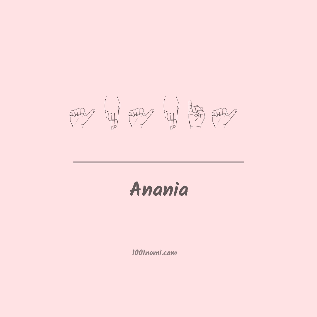 Anania nella lingua dei segni