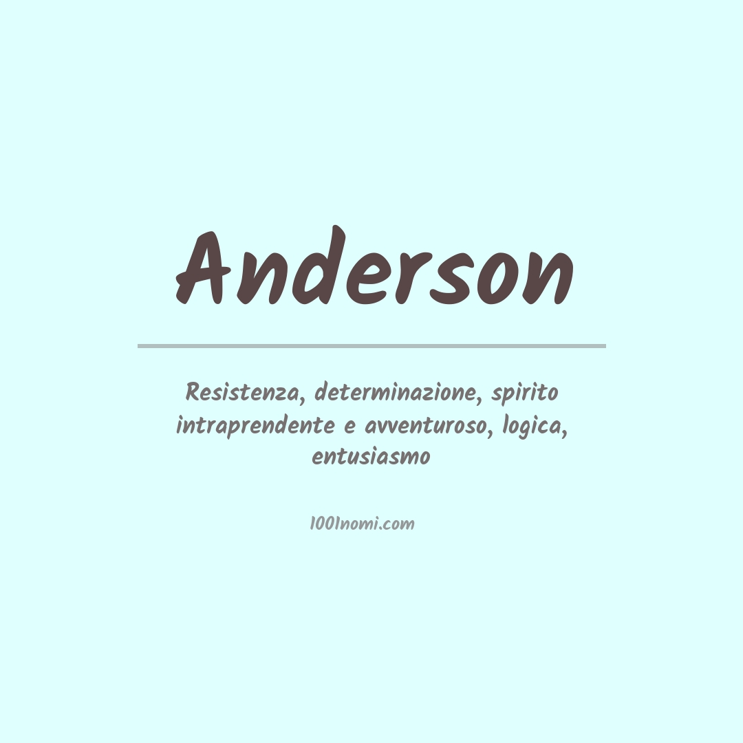 Significato del nome Anderson