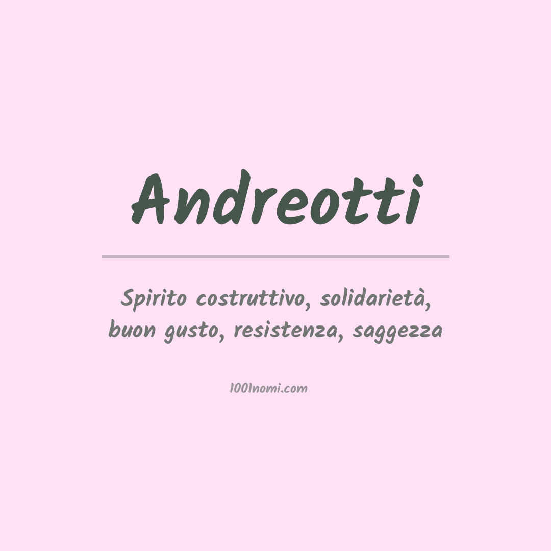 Significato del nome Andreotti Significato del nome Andreotti