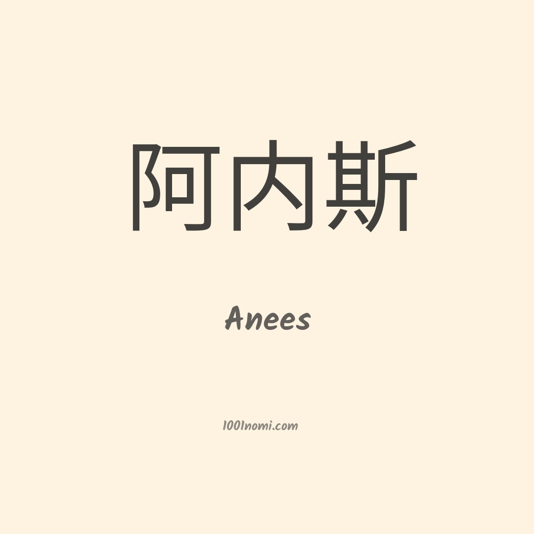Anees in cinese