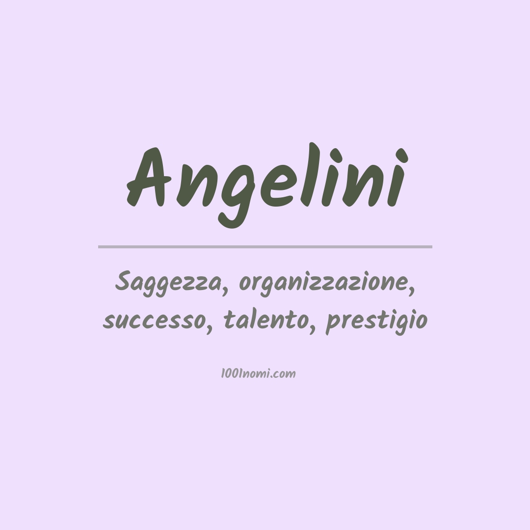 Significato del nome Angelini