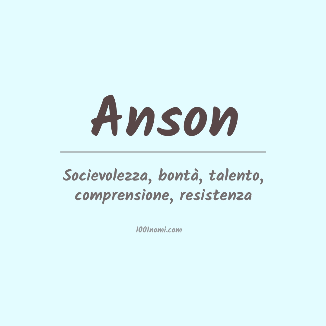 Significato del nome Anson