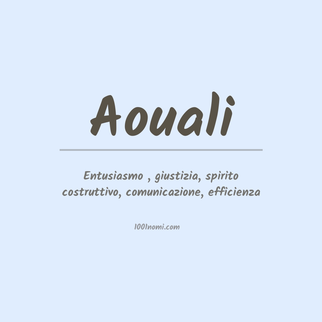 Significato del nome Aouali Significato del nome Aouali