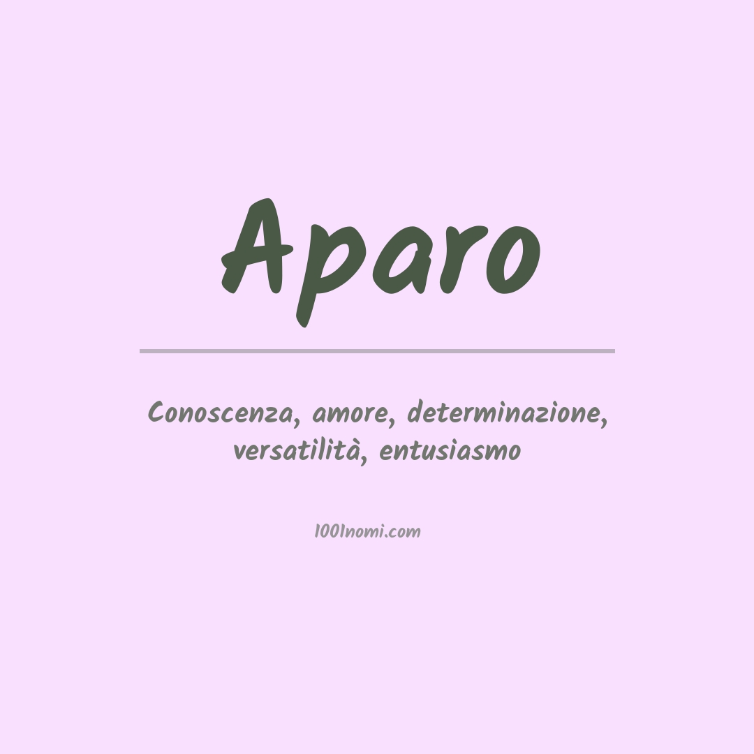 Significato del nome Aparo