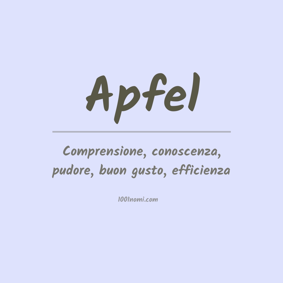 Significato del nome Apfel