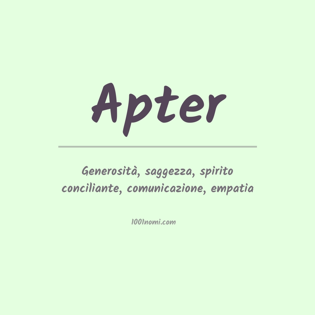 Significato del nome Apter