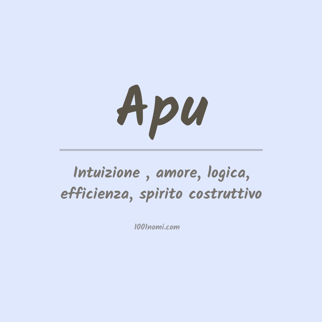Significato del nome Apu Significato del nome Apu