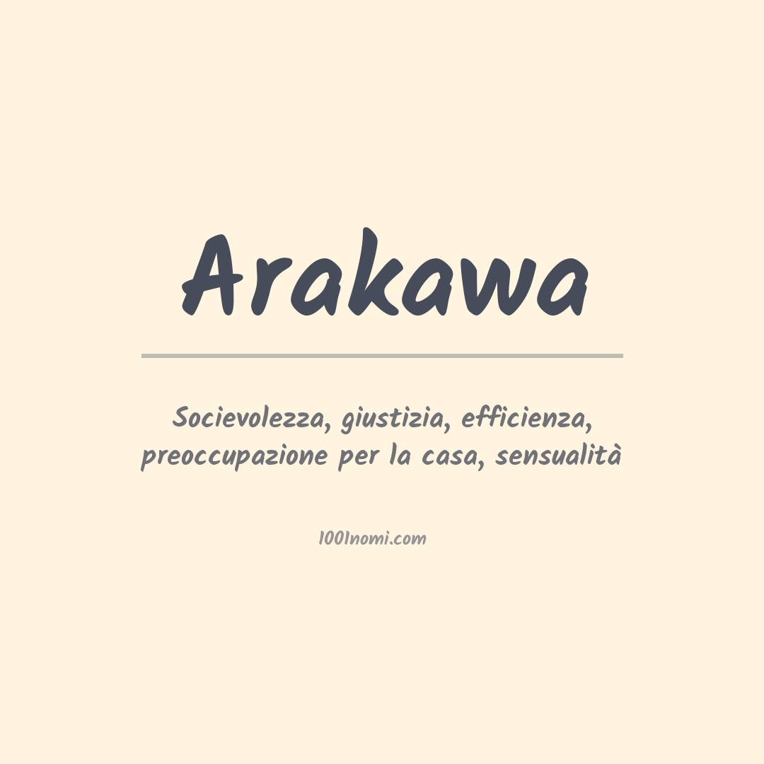 Significato del nome Arakawa