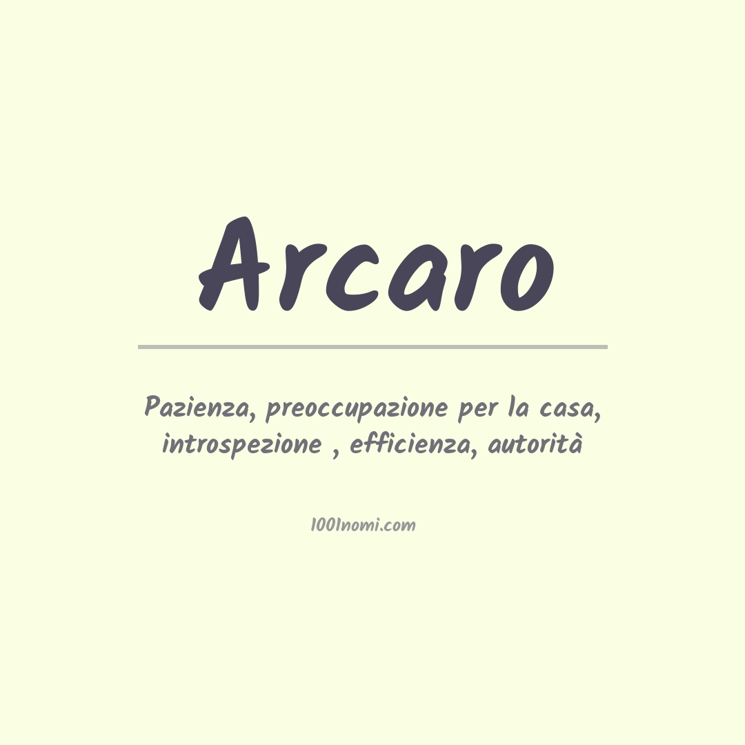 Significato del nome Arcaro