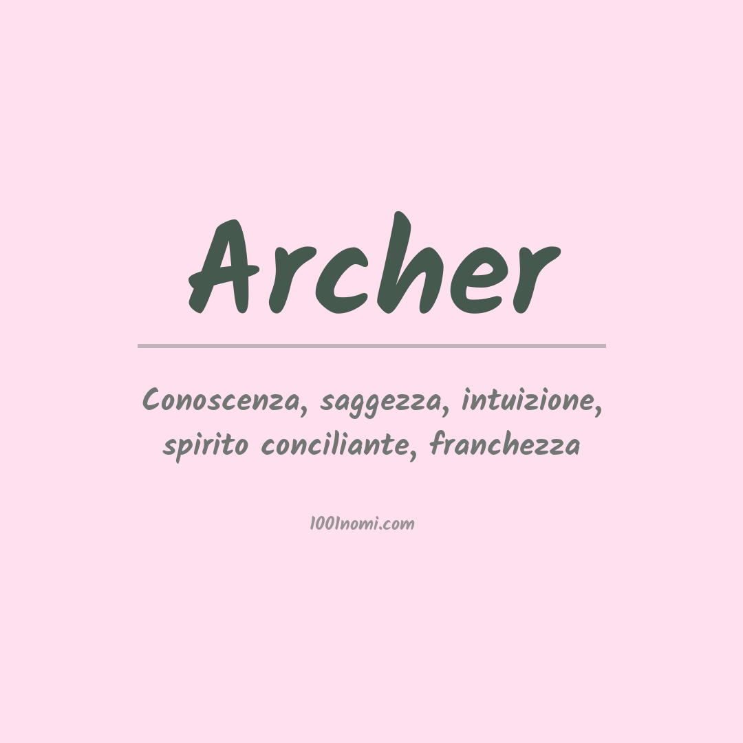 Significato del nome Archer