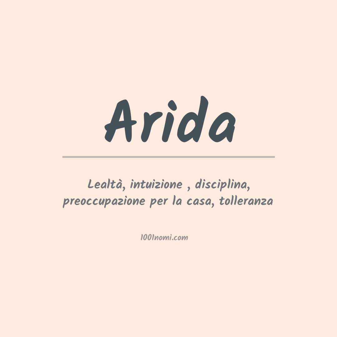 Significato del nome Arida