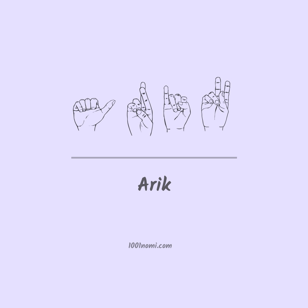 Arik nella lingua dei segni Arik nella lingua dei segni