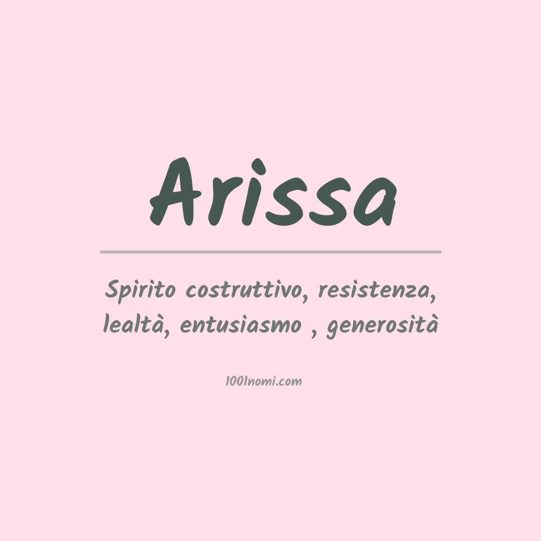 Significato del nome Arissa
