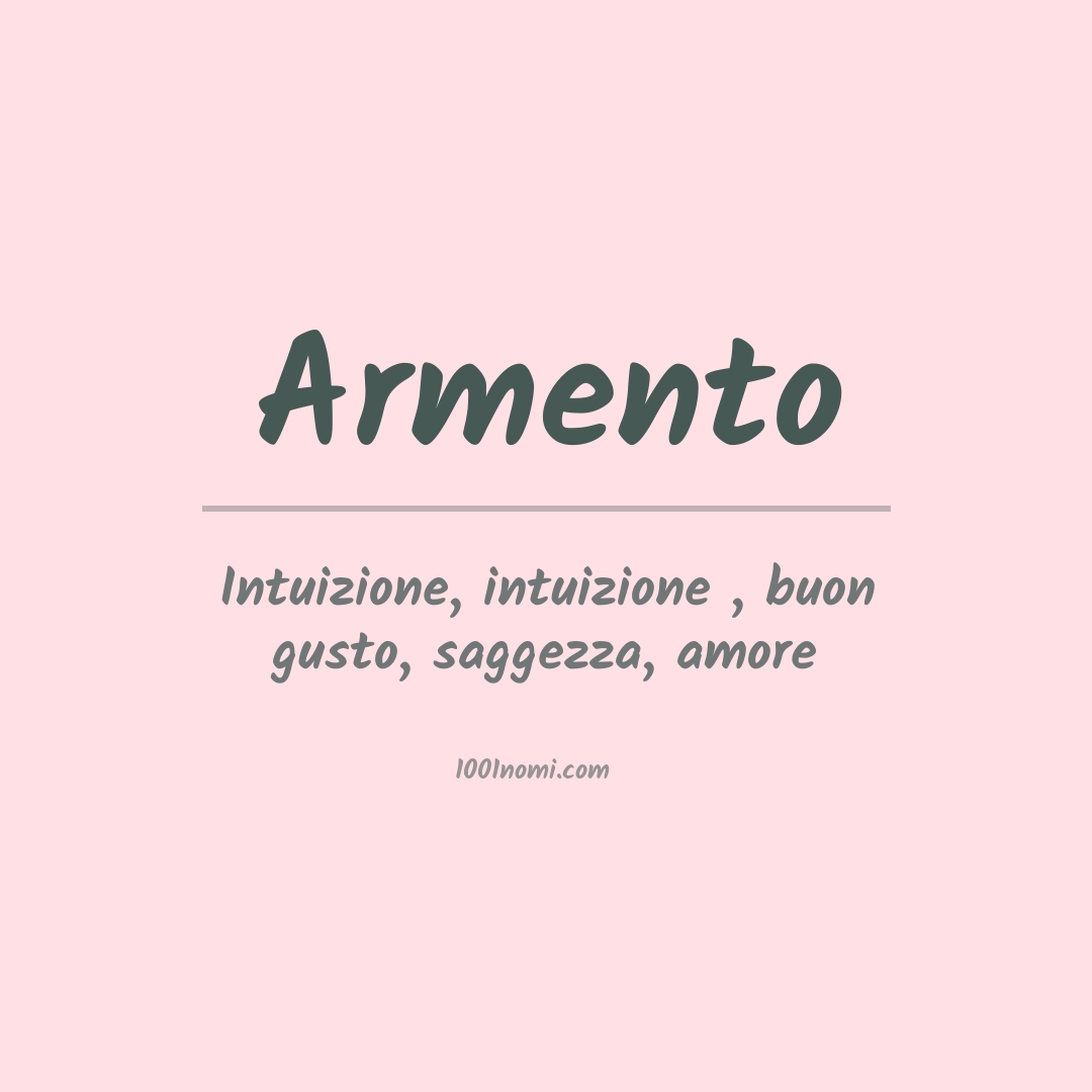 Significato del nome Armento