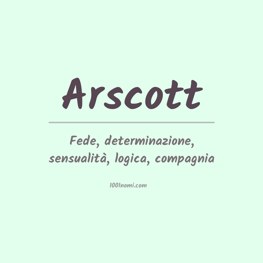 Significato del nome Arscott Significato del nome Arscott