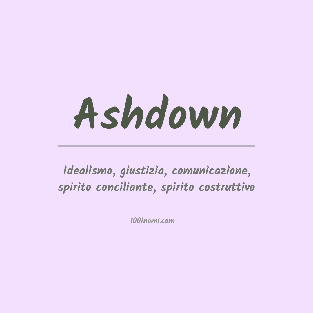 Significato del nome Ashdown