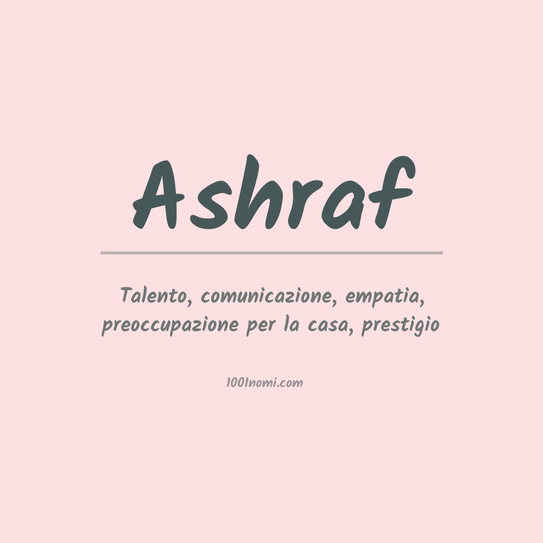 Significato del nome Ashraf