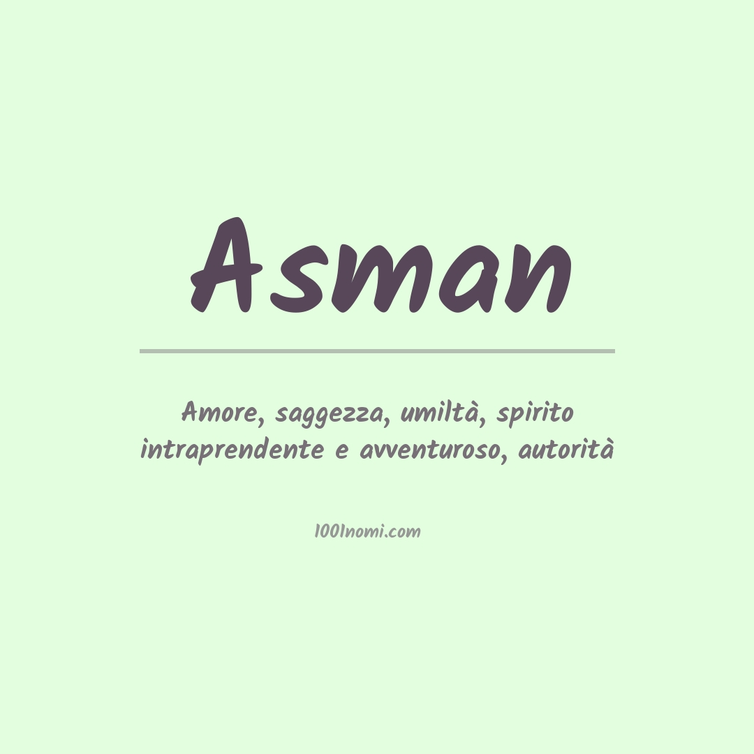 Significato del nome Asman