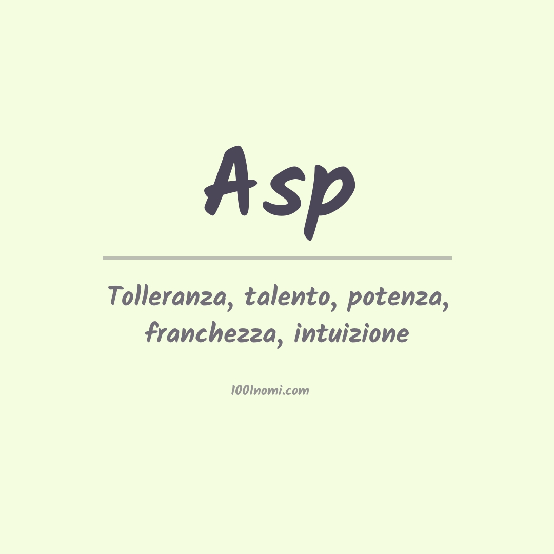 Significato del nome Asp