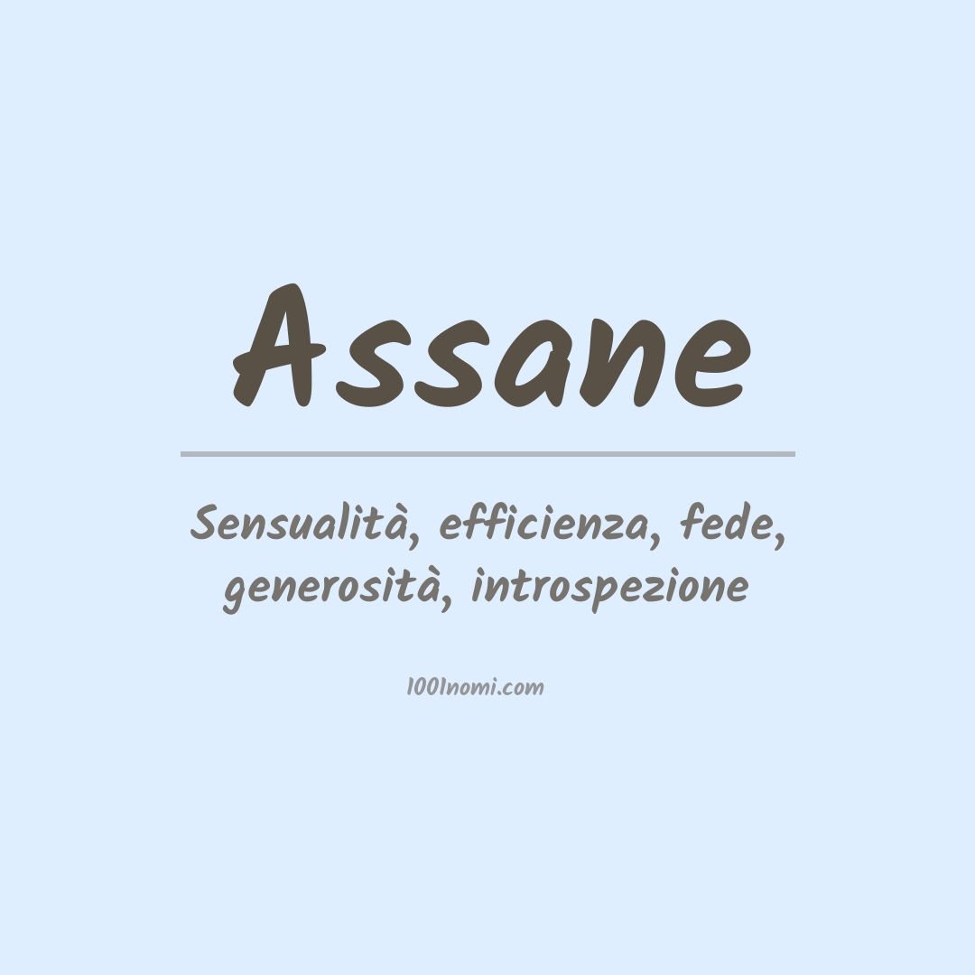 Significato del nome Assane Significato del nome Assane