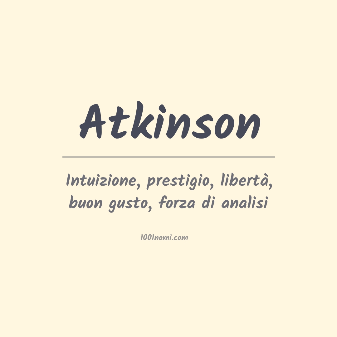 Significato del nome Atkinson