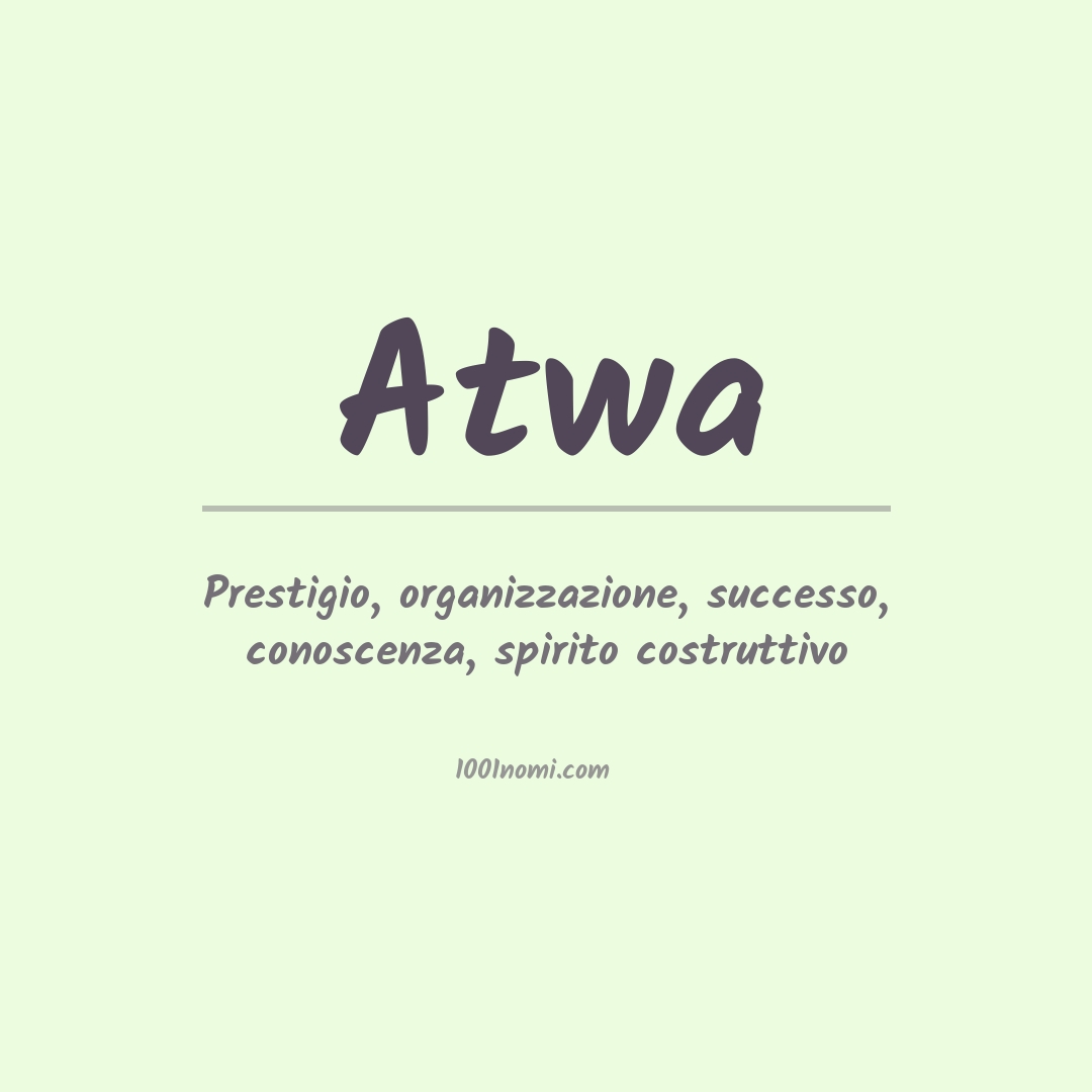 Significato del nome Atwa Significato del nome Atwa