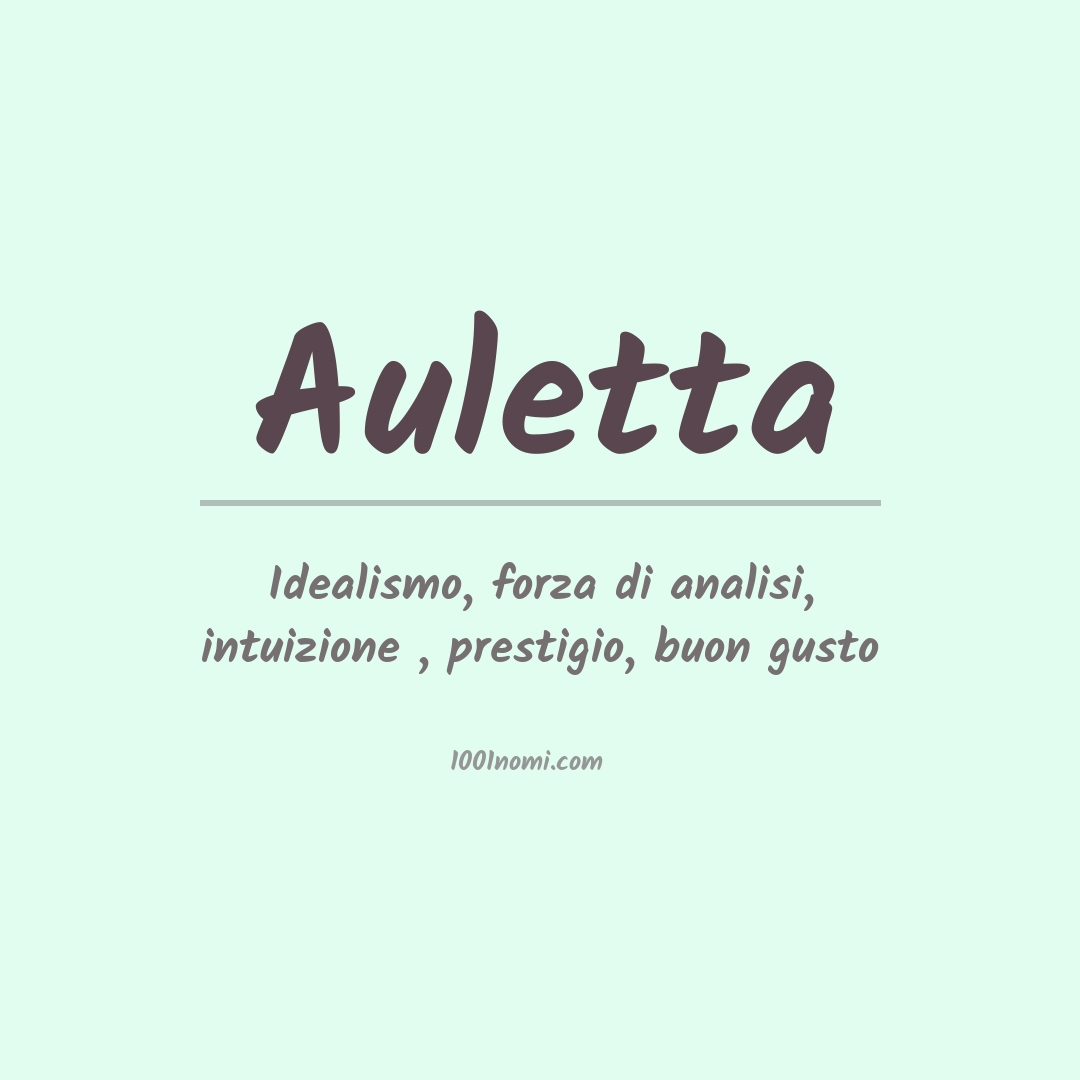 Significato del nome Auletta