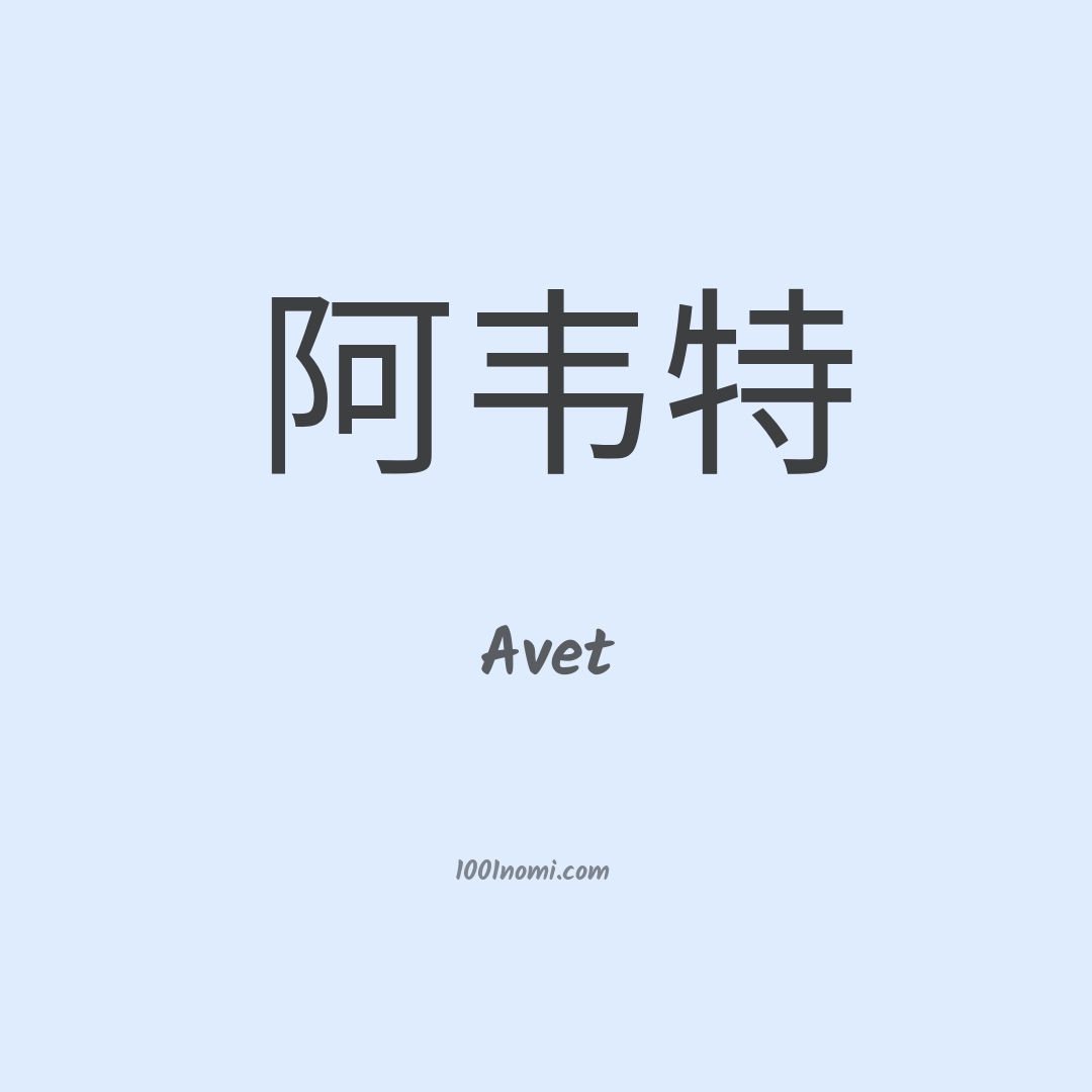 Avet in cinese Avet in cinese