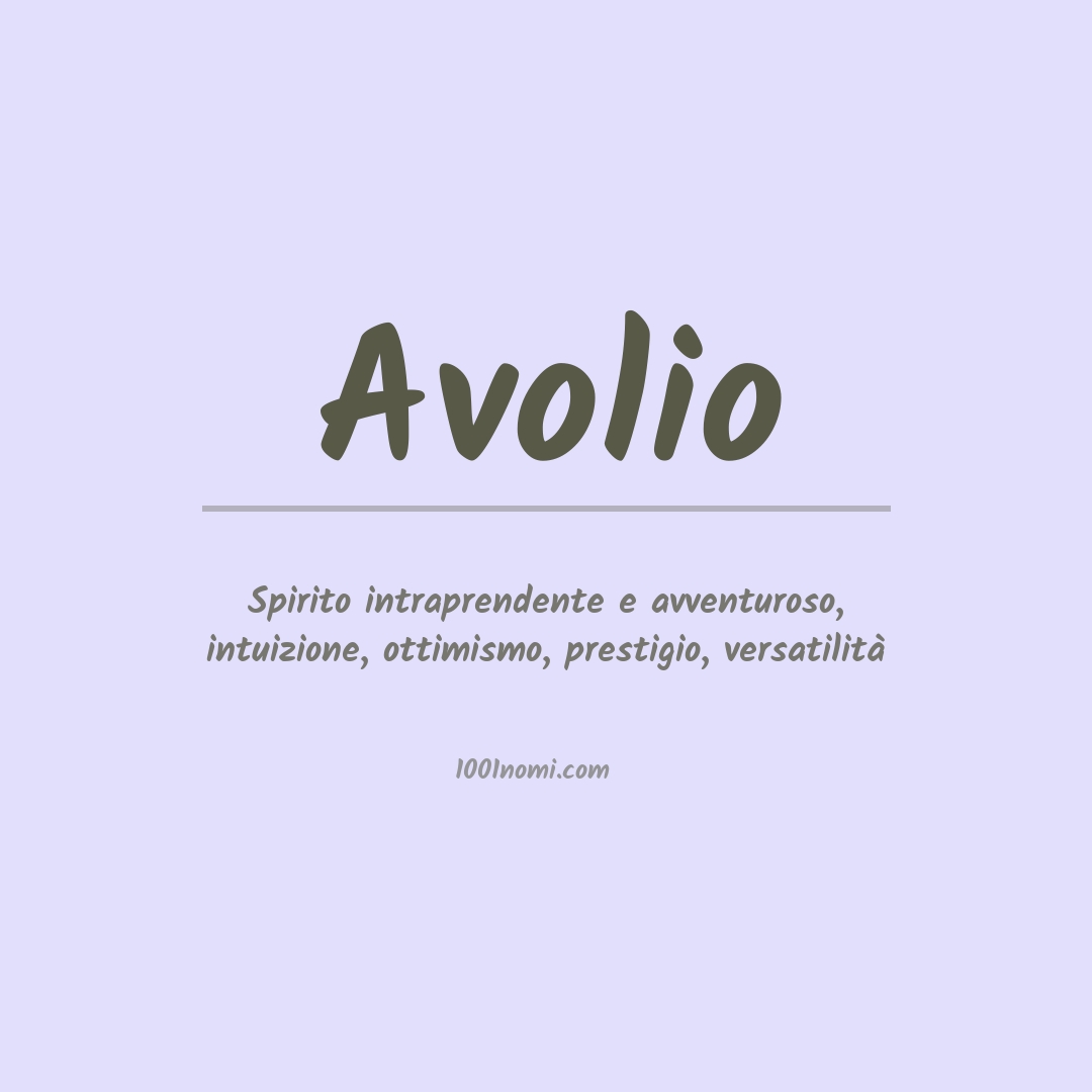 Significato del nome Avolio