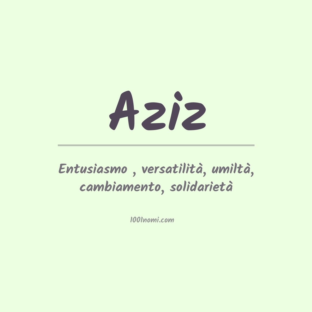 Significato del nome Aziz