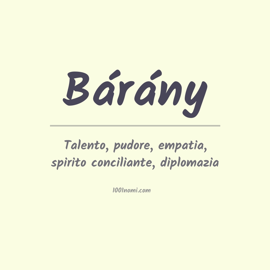 Significato del nome Bárány